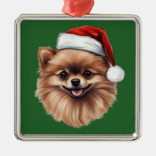 Watercolor Christmas Pomeranian Ornament