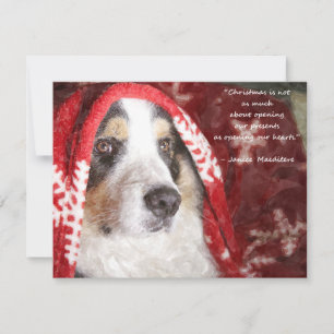 Watercolor Christmas puppy with blanket Holiday Card