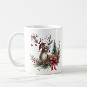 Watercolor Christmas Reindeer Coffee Mug