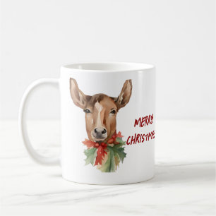 Watercolor Christmas Reindeer  Coffee Mug