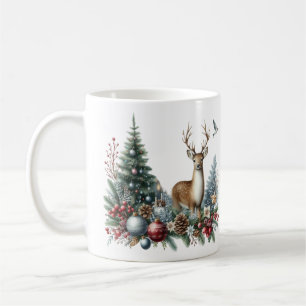 Watercolor Christmas Reindeer Coffee Mug