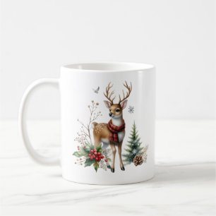 Watercolor Christmas Reindeer Coffee Mug