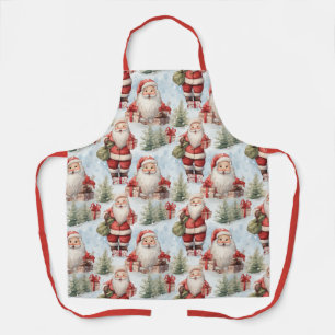 Watercolor Christmas Santa Claus 3 - Apron