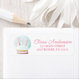 Watercolor Christmas Snow Globe Return Address Label
