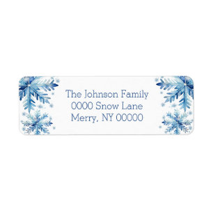 Watercolor Christmas Snowflakes Return Address Label