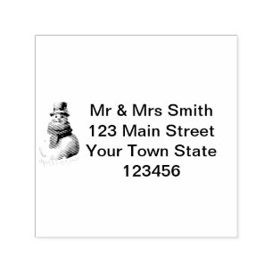 Watercolor Christmas Snowman Self-inking Stamp