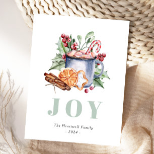 Watercolor Christmas Sweets Cute Holiday Postcard