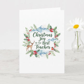 Watercolor Christmas Teacher Card – Festive Winter