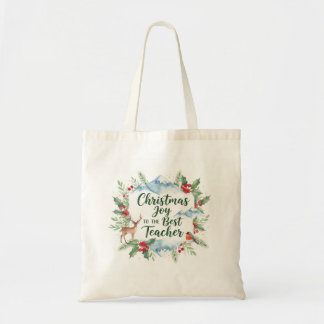 Watercolor Christmas Teacher Tote Bag – Winter