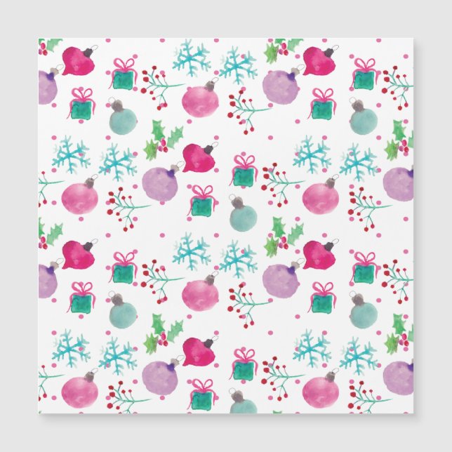 Watercolor Christmas Themed Hand Painted Pattern (Front)