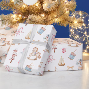 Watercolor Christmas Toys Wrapping Paper