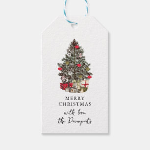 Watercolor Christmas Tree Gift Tags