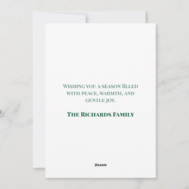 Watercolor Christmas Tree Holiday Card (Back)