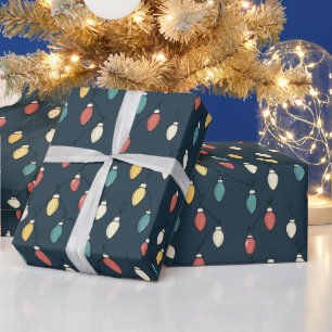 Watercolor Christmas Tree Lighting Wrapping Paper