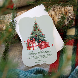 Watercolor Christmas Tree Non Photo Christmas Card