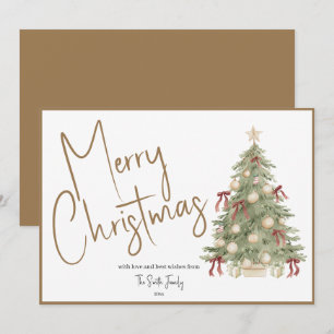 Watercolor Christmas Tree Non-Photo Holiday Card