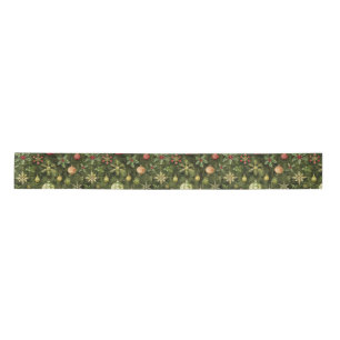 Watercolor Christmas tree ornement Satin Ribbon