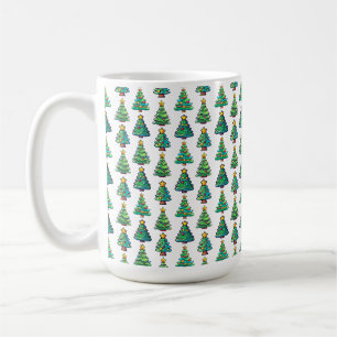 Watercolor Christmas Tree Pattern, Christmas Coffee Mug