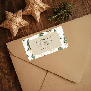 Watercolor Christmas Tree Return Address Label
