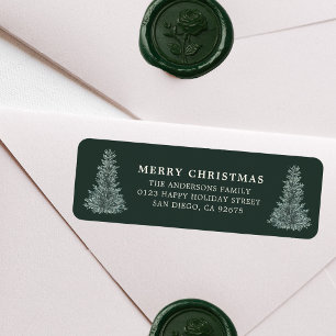 Watercolor Christmas Tree Return Address Label