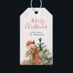 Watercolor Christmas Tree Santa Horse  Gift Tags<br><div class="desc">Watercolor Christmas Tree Santa Horse Gift Tags 
Message me for any needed adjustments :)</div>