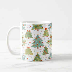 Watercolor Christmas Trees Holiday Coffee Mug