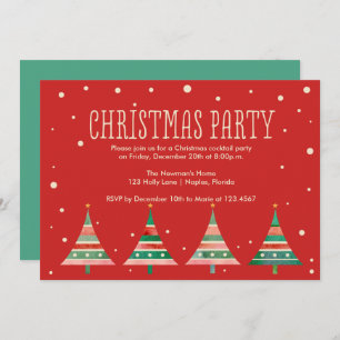 Watercolor Christmas Trees Holiday Party Invitation