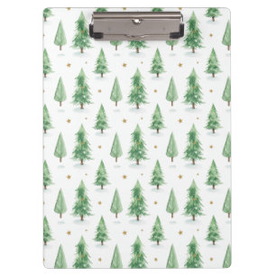 Watercolor Christmas Trees Seamless Pattern Clipboard