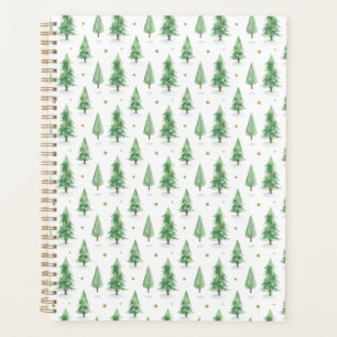 Watercolor Christmas Trees Seamless Pattern Planner