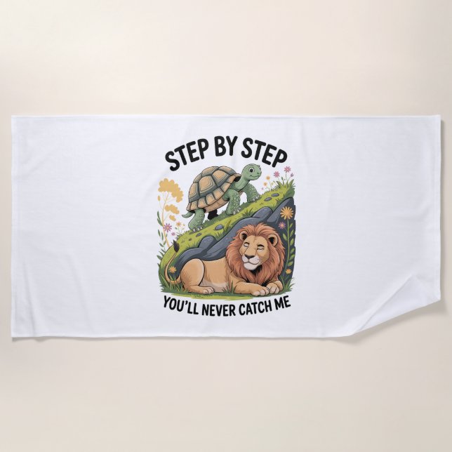 Watercolor Christmas Turtle Beach Towel (Front)