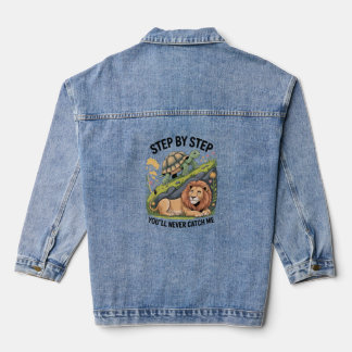 Watercolor Christmas Turtle Denim Jacket