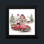 Watercolor Christmas Vintage Truck and Barn  Gift Box<br><div class="desc">Watercolor Christmas Vintage Truck and Barn gift box
Crafts & Party Supplies > Gift Wrapping Supplies > Gift Boxes</div>