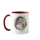 Watercolor Christmas Wreath Calligraphy Dog Photo