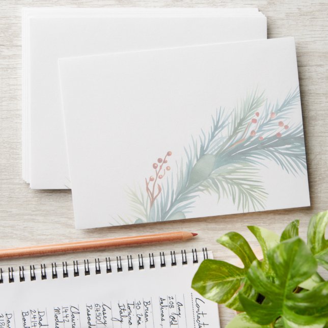Watercolor Christmas Wreath Envelope (Stacked)