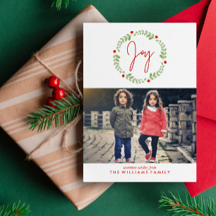 Watercolor Christmas Wreath Holiday Card