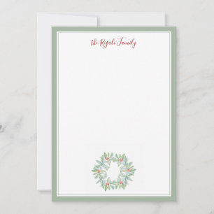 Watercolor Christmas Wreath Notecards