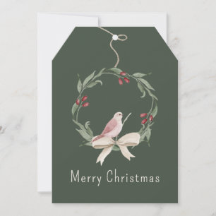 Watercolor Christmas Wreath Personalised Holiday Card