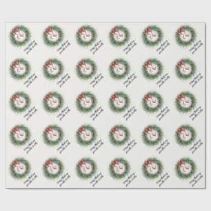 Watercolor Christmas Wreath Wrapping Paper