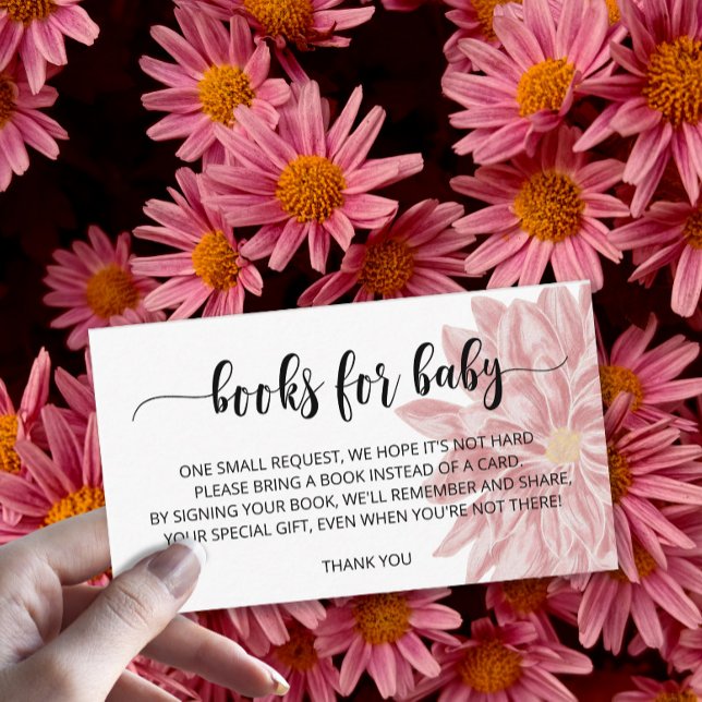 Watercolor Chrysanthemum books for baby ticket Enclosure Card (Creator Uploaded)