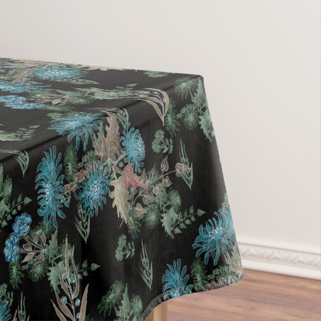 Watercolor , chrysanthemums tablecloth (In Situ)