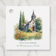 Watercolor Church Baptism Christening Thank You