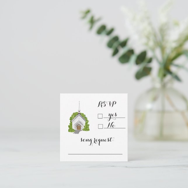 Watercolor church RSVP card (Standing Front)