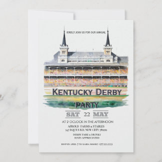 Watercolor Churchill Downs Twin Spires Kentucky De Invitation