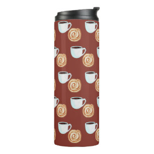 Watercolor Cinnamon Bun Pastry Coffee Thermal Tumbler