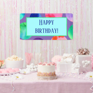Watercolor Circles Birthday Banner