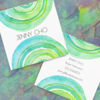 Watercolor Circles Rings Abstract Minimalist Green
