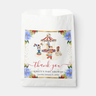 Watercolor Circus Animals Floral Baby Shower Favour Bag