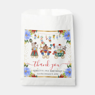 Watercolor Circus Animals Train Floral Birthday Favour Bag
