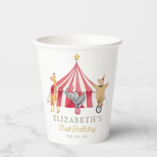 Watercolor Circus Carnival Baby Shower  Paper Cups