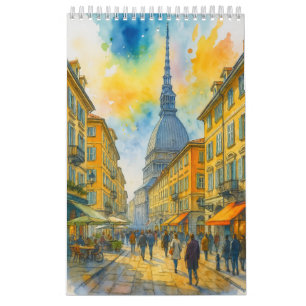 Watercolor Cities of the World 2026 Travel Art  Calendar
